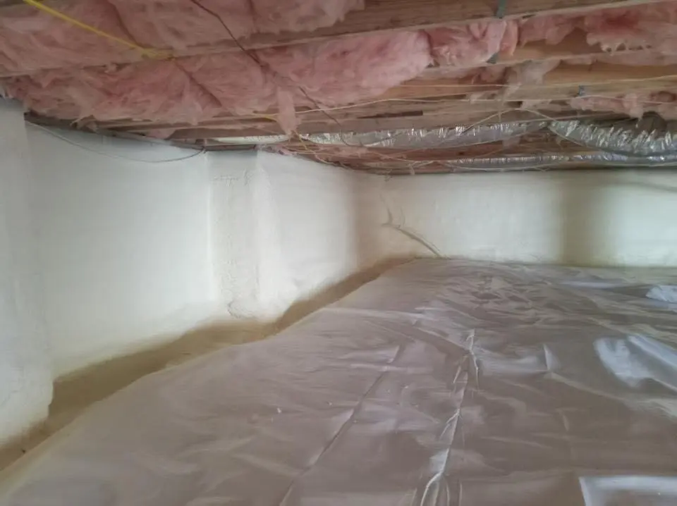 Crawl space encapsulation with closed-cell spray foam for Storm Damage Roof Repair in Yukon
